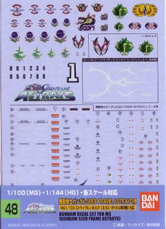 Gundam Decal 48 - 1/100 & 1/144 Gundam Seed Frame Astrays