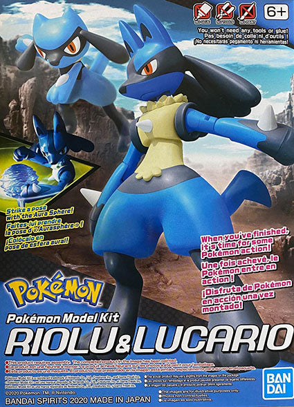 Pokemon Plamo Model Kit: Riolu & Lucario
