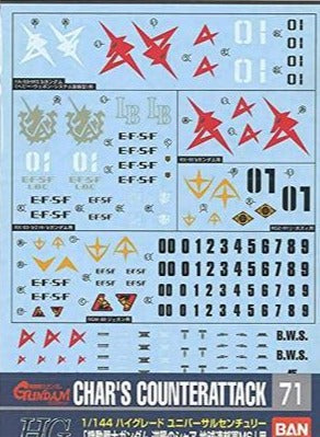 Gundam Decal 71 - 1/144 Char's Counter Attack Earth Federation Ver